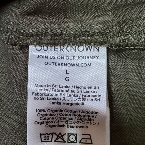 OuterKnown Shirt Dress Two Pocket Long Sleeve Button Up Size L NWT $178 Organic - Picture 6 of 7